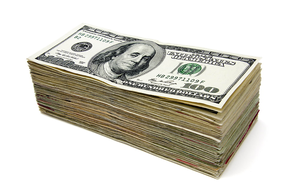 bundle of U.S dollar bills HD wallpaper